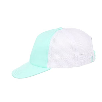 Lids Blank Basic Foam Trucker Adjustable Snapback Hat - color: Light Green/White