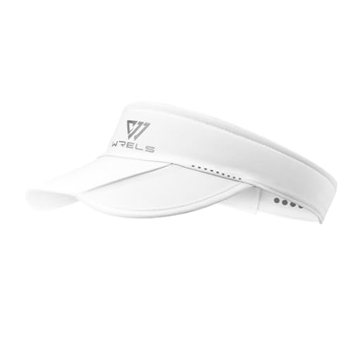 WRELS Visor Sun Hat for Kids Women Men,Adjustable Packable Sports Cap with Sweatband(46-60cm) - color: Cloud White, size: Large