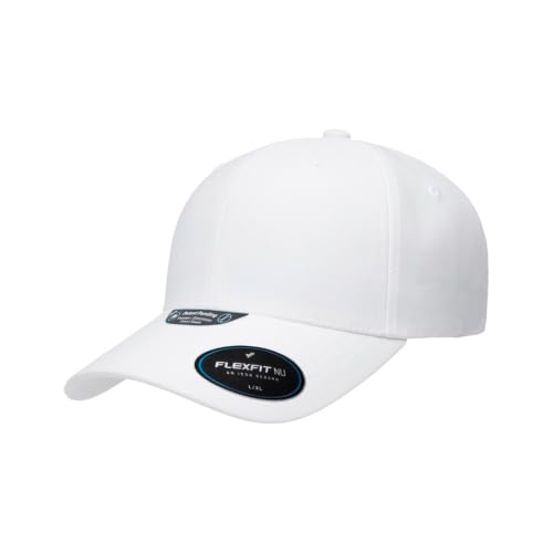 Flexfit NU Tri-Layer Athletic Fitted Baseball Cap with Seam-Sealed Taping - color: White, size: Small-Medium