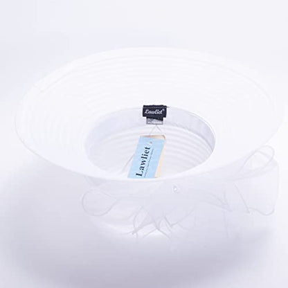 Womens Wedding Occasion Floral Wide Brim Church Dressy Sun Hat A323 - color: White