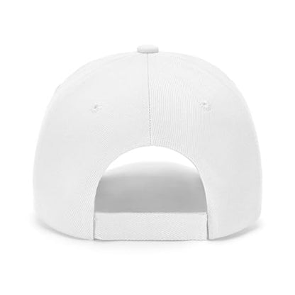 ZH Plain Adjustable Baseball Cap - Lot of 12 Unisex Blank Design Caps - color: White