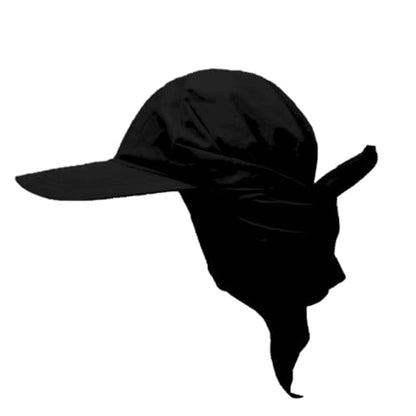 Sun Hat with Neck Flap for Women Wide Brim, Packable, Foldable, Outdoor Sun Protection, Baseball Visor Hat - color: Black
