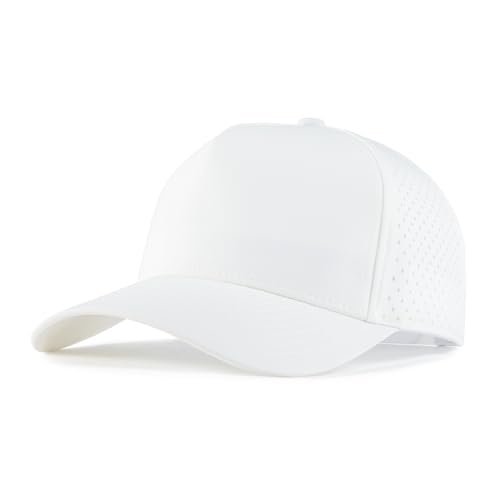 BOTVELA Men Adjustable Snapback Laser Cut Mesh Baseball Cap - color: White