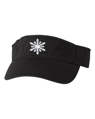 Go All Out Snowflake Cute Christmas Bucket Ponytail Visor Embroidered Cap Dad Hat - color: Black