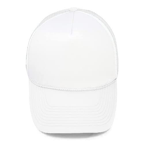 MR.R Sublimation Blanks Polyester Mesh Cap Mesh Hat Two Tone Trucker Summer Mesh Cap with Adjustable Snapback,2pcs per Pack - color: White