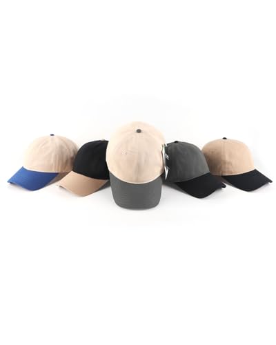 Zylioo XXL Baseball Cap for Big Heads Men Women, Washed Denim Dad Hat - color: 2-tone-beige/Red, size: X-Large-XX-Large