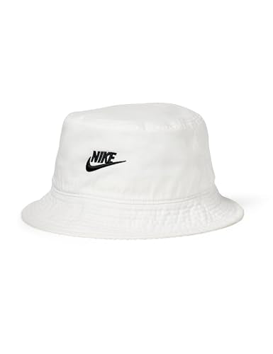 Nike Unisex Adult Apex Futura Washed Bucket Hat | Mens and Womens - color: White/Black, size: Small