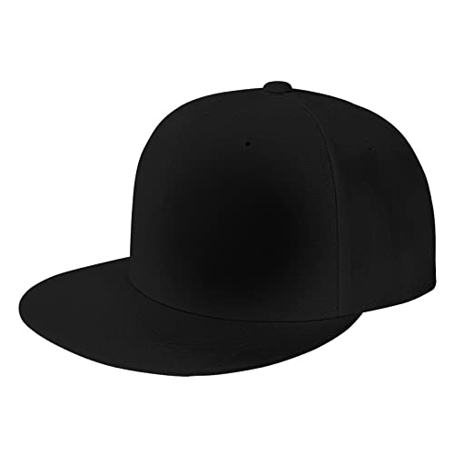 Custom Snapback Hats for Men Personalized Hip Hop Flat Bill Brim Baseball Cap Add Your Own Text Photo Logo - color: Single Color - Black & No Custom