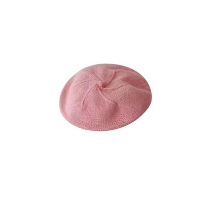 Infant Baby Boys Girls Beret & Beanie Hat - Toddler Kids Knitted French Artist Skull Hat - Fall Winter - color: A-pink