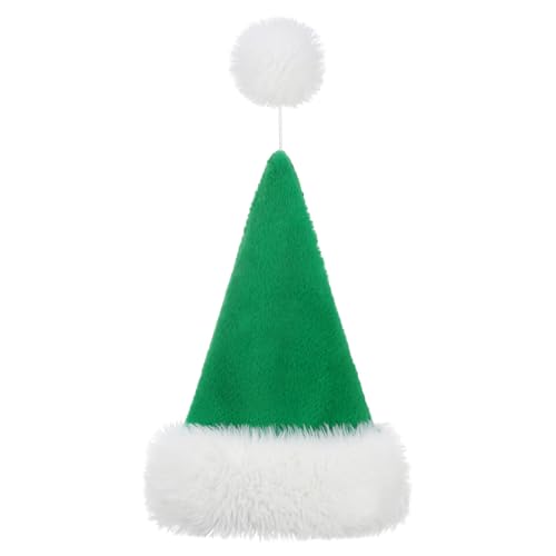 Personalized Santa Hat for Adults, Super Soft Plush Holiday Christmas Hat, Xmas New Year Party Headwear - color: Plush-green