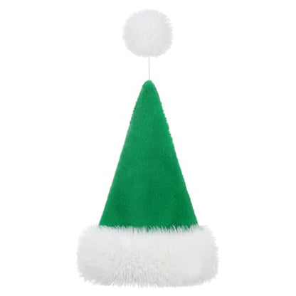 Personalized Santa Hat for Adults, Super Soft Plush Holiday Christmas Hat, Xmas New Year Party Headwear - color: Plush-green