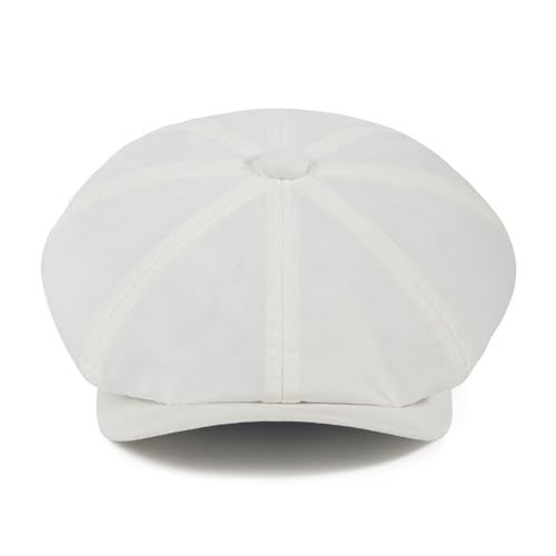BOTVELA Men's Newsboy Gatsby Hat Cotton Cabbie Cap - color: White, size: 7 1/2