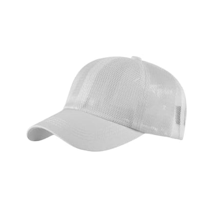 FASHIXD Mesh Baseball Cap for Men Women Summer Breathable Trucker Hats Adjustable Outdoor Sports Running Hats - color: White