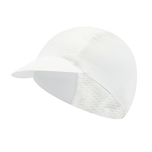 Cycling Cap for Men Women, Cooling Bike Hat with Sun Visor Summer Skull Cap Helmet Liner Bike Cap - color: White