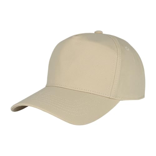 E BY ELIDAN A-Frame Trucker Hat, 5-Panel Blank Snapback - color: Stone