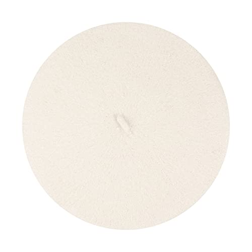 Gllutt Women Wool Beret Hat French Style Solid Color - color: Beige