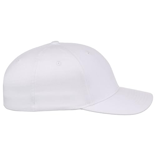 Lids Blank All Star Classic Structured Stretch Fitted Baseball Cap – Curved Bill Hat for Men and Women - color: White, size: Large-X-Large