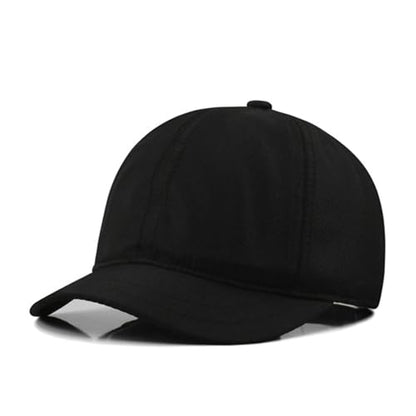Fashion Short Brim Lightweight Quick Dry Baseball Cap Unconstructed Plain Low Profile Dad Hat for Men Women - color: Black