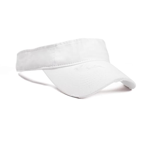 ANDICEQY Retro Ripped Sun Visor Hat, Baseball Sun Visors for Women and Men - color: Retro White