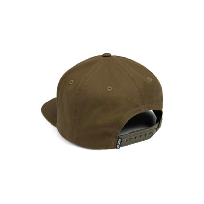 Volcom Men's Snapback Hat– 6-Panel Twill Flat Brim Cap Adjustable Snap Closure - color: Wintermoss