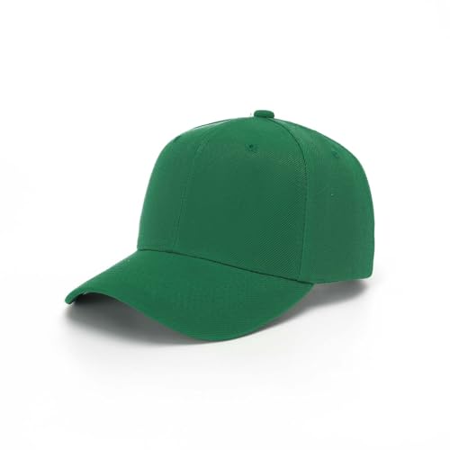 ZH Plain Adjustable Baseball Cap - Lot of 12 Unisex Blank Design Caps - color: Grass Green
