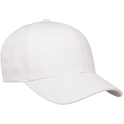 Flexfit 5001 Standard Cotton Twill 6-Panel Fitted Baseball Cap - color: White, size: Small-Medium