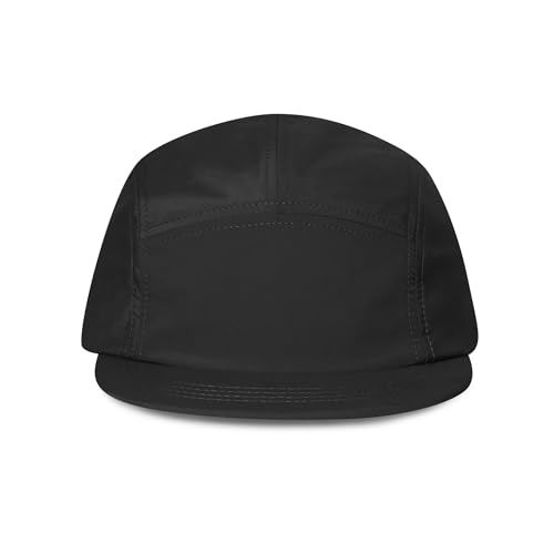 CLAPE Quick Dry 5 Panel Hat, UV Protection Short Flat Bill Baseball Cap Ajustable Unstructured Camper Hat for Outdoor Sport - color: Bsap2523-black