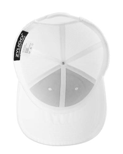 Zylioo XXL Trucker Hat for Big Heads Men Women,2 Tone Mesh Snapback Cap - color: White, size: Medium-Large