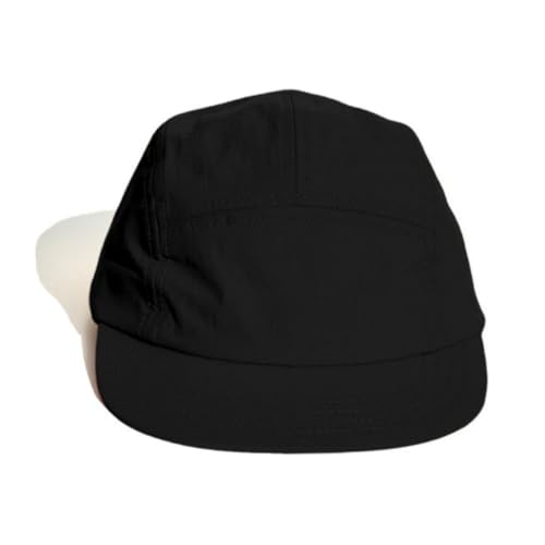 FASHIXD 5 Panel Hats for Men Women, Short Brim Running Hat, Plain Skateboard Cap for Outdoor Activities - color: Black