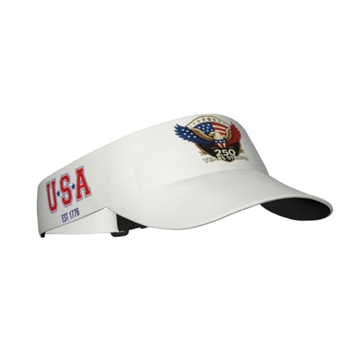 United States 250th Anniversary Hat USA Est 1776 America Patriotic Visor Cap Adjustable Sun Hat for Women Men Sports Beach - color: Black10