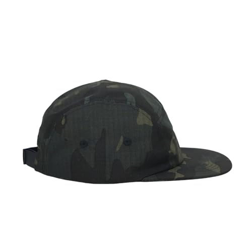 WITHMOONS Low Profile 5 Panel Hat Cap Waterproof Golf Camp Fishing Lightweight Jockey Flat Bill YZ20114 - color: Camoblack, size: Large