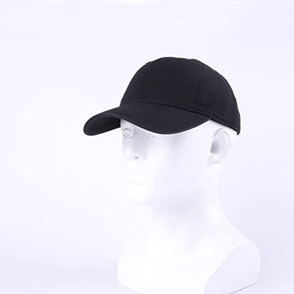 LANGZHEN Unisex Baseball Cap 100% Cotton Fits Men Women Washed Denim Adjustable Dad Hat - color: Black