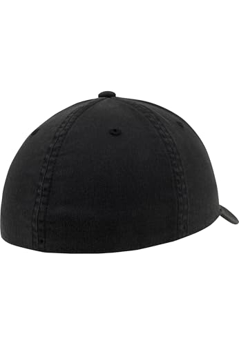 Flexfit Garment Washed Cotton Dad Hat Caps, Unisex, Garment Washed Cotton Dad Hat - color: Black, size: Large-X-Large
