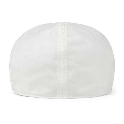 BOTVELA Men Cotton Ivy Irish Gatsby Cabbie Newsboy Cap - color: White, size: 7 1/2