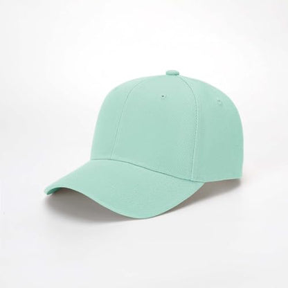 ZH Plain Adjustable Baseball Cap - Lot of 12 Unisex Blank Design Caps - color: Aqua Green