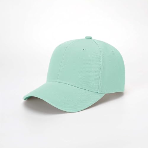 ZH Plain Adjustable Baseball Cap - Lot of 12 Unisex Blank Design Caps - color: Aqua Green