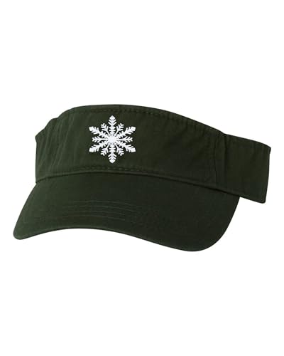 Go All Out Snowflake Cute Christmas Bucket Ponytail Visor Embroidered Cap Dad Hat - color: Forest