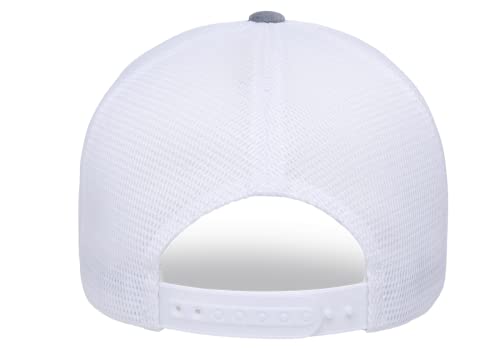 Flexfit 110M Trucker Mid-Profile Mesh Back Snapback Cap - color: Heather/White