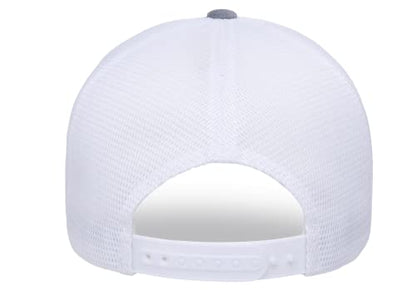 Flexfit 110M Trucker Mid-Profile Mesh Back Snapback Cap - color: Heather/White