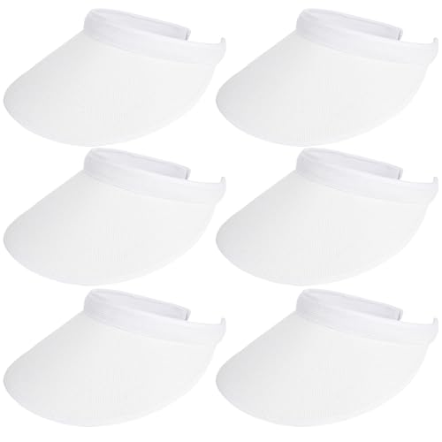 6 Pack Adult Sun Visor Hats Wide Brim Sun Visors UV Protection Summer Beach Visor for Women Girls Outdoor Running - color: Color Set 2