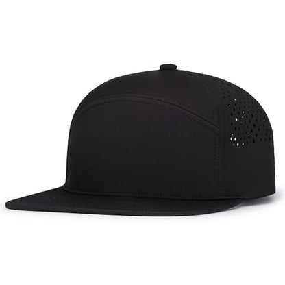 Pacific Headwear Perforated 6-Panel Arch Cap - color: Black
