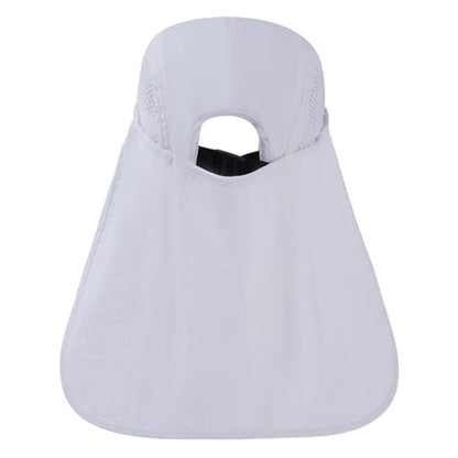 BASSDASH UPF 50+ Fishing Hat, Baseball Cap with Removable Neck Flap - color: White With Foldable Brim
