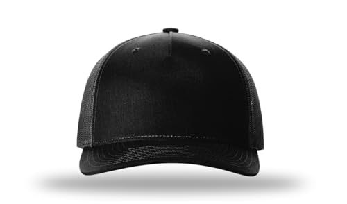 Richardson 112FP & 112PFP Classic Fit Five-Panel Snapback Trucker Cap |OSFM - color: Black