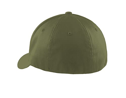 The Blackout American Flag 6277 Flex Fitted Baseball Cap - Custom Embroidered Black USA Flag Flex-Fitted Baseball hat - color: Olive, size: Small-Medium