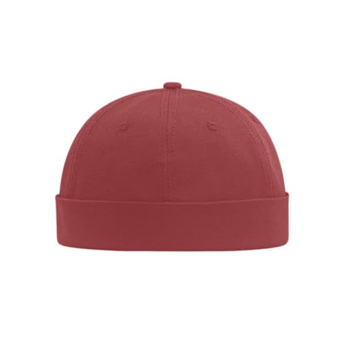 Docker Cap XXL Brimless Hat Oversize Retro No Brim Hats Plus Size Snapback Beanie - color: Red