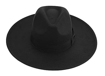 Pro Celia Big Wide Brim Women Fedora Hat - color: Black