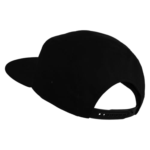 5 Panel Superior Cotton Twill Flat Bill Camper Cap - color: Black