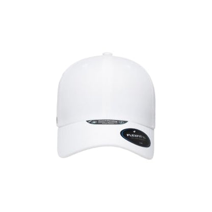 Flexfit NU Tri-Layer Athletic Fitted Baseball Cap with Seam-Sealed Taping - color: White, size: Small-Medium