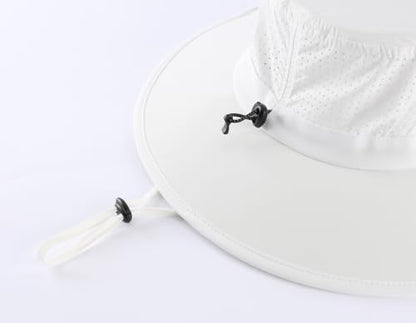 Home Prefer UPF 50+ Sun Hats for Men Women Foldable Wide Brim Fishing Hat Quick Dry Summer Outdoor Garden Safari Bucket Hat - color: White