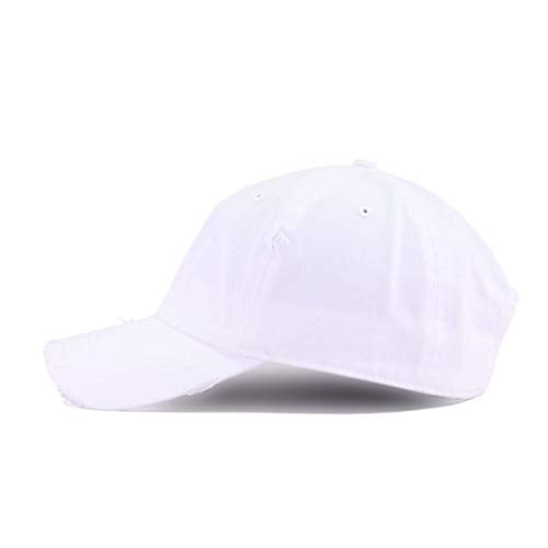 Say Less Do More Vintage Baseball Cap Embroidered Cotton Adjustable Distressed Dad Hat - color: White